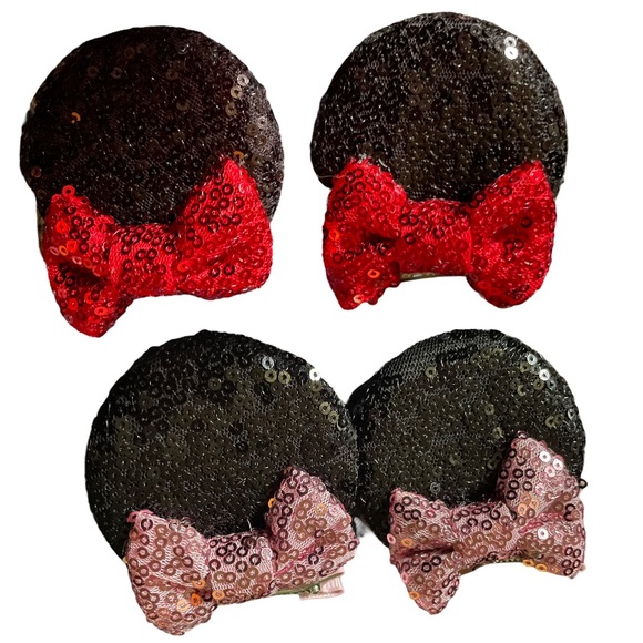 Minnie Mouse Ear Hair Clips - Picture 2 of 4